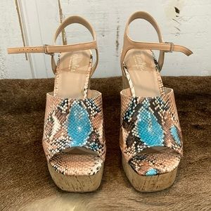 Charles David Snakeskin wedge sandal